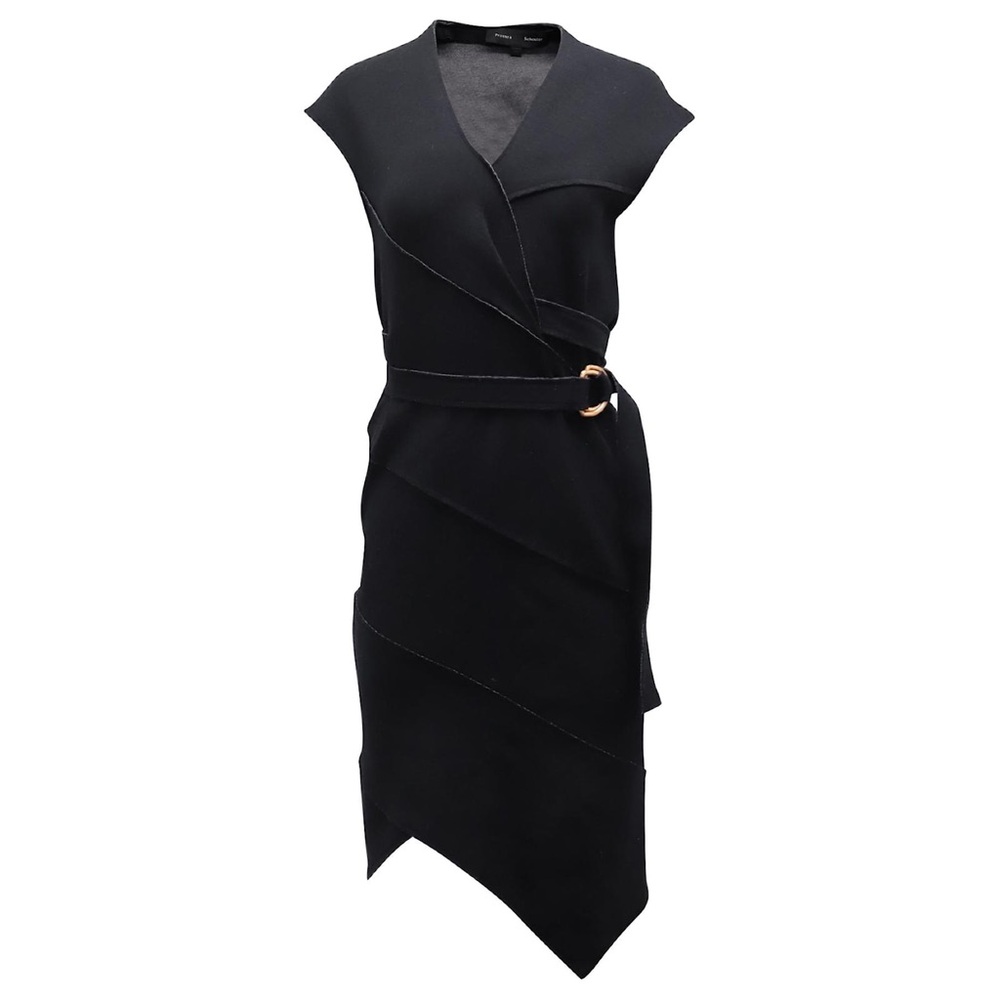 Proenza Schouler V-neck Sleeveless Asymmetrical hem Midi Dress